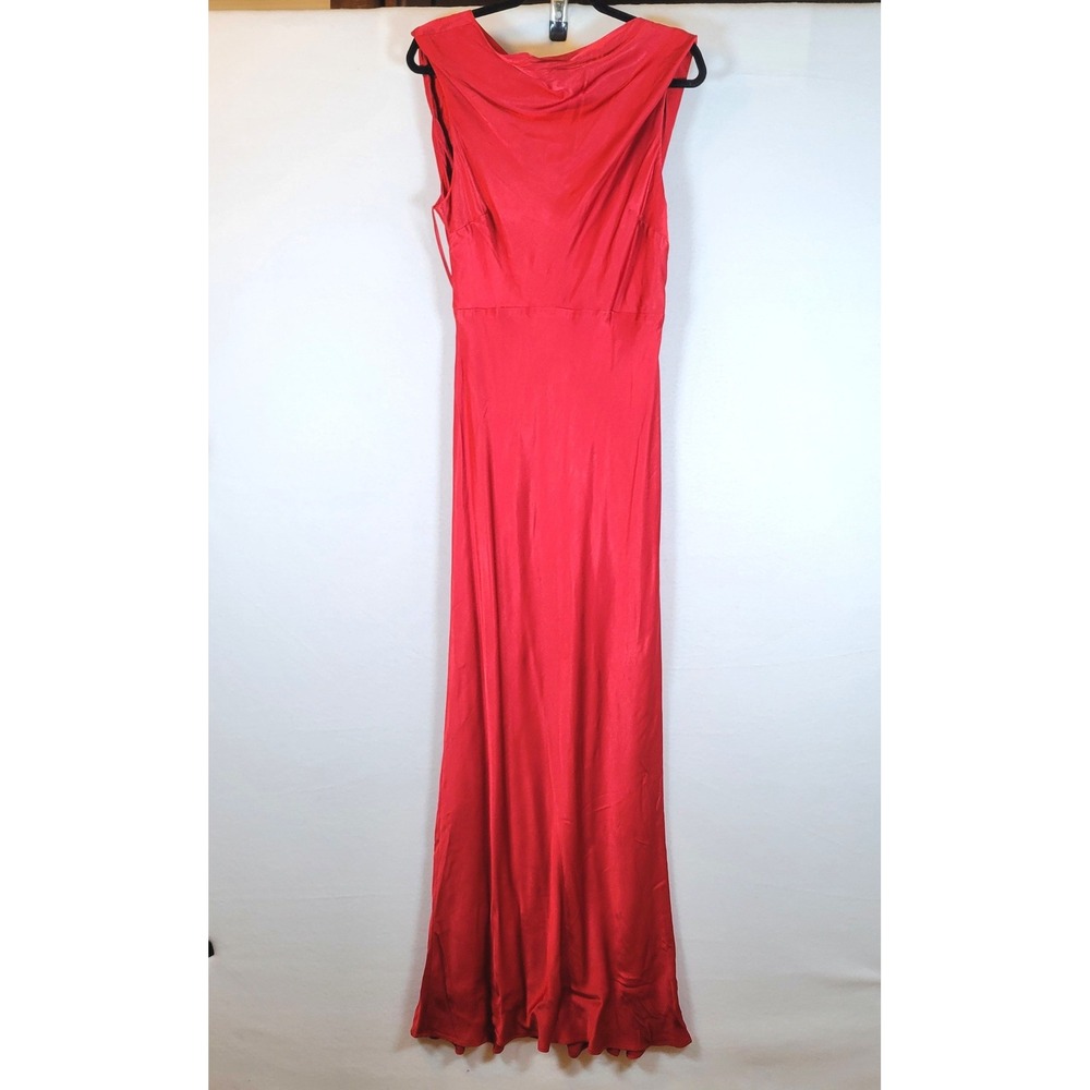 Shona Joy Womens Tatum Cowl Backless Maxi Dress Gown Size 12 Red Evening Formal